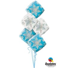Bouquet 466 Snowflake Sparkles Blue Qualatex #40089-3 40091-2